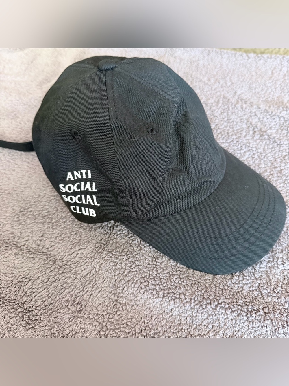 Anti Social Social Club Black Cap with White Side Logo